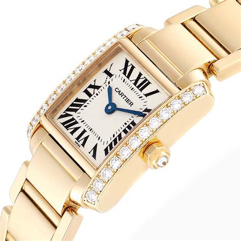 cartier watch gold womens|cartier 18k gold tank watch.